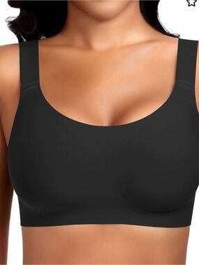 Werena U-Neck Seamless Full Coverage Wireless Bra Comfy Large NEW Extender Black